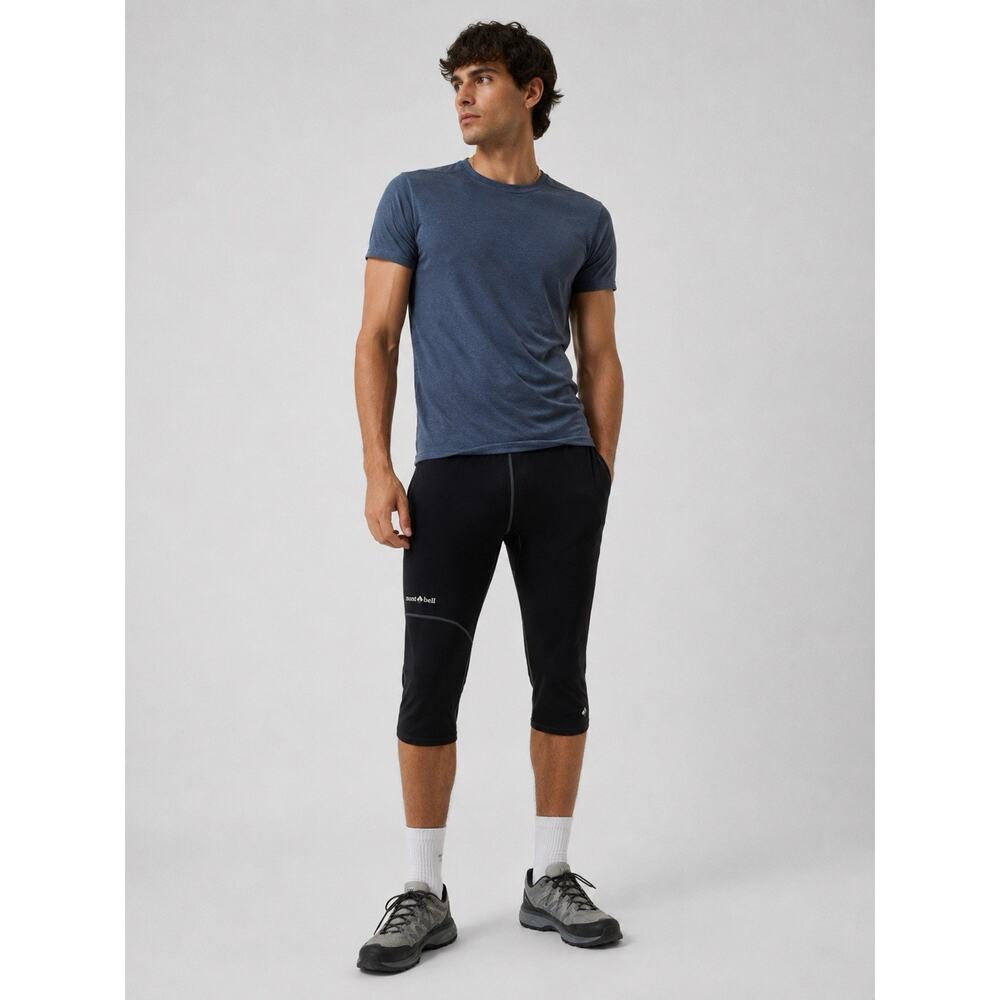 Montbell Black Crop Leggings Outdoor Hiking Running Gorpcore 16" Mens Medium